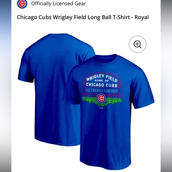 Fanatics Chicago Cubs Blue Wrigley Field T-shirt XXL - Picture 1 of 8